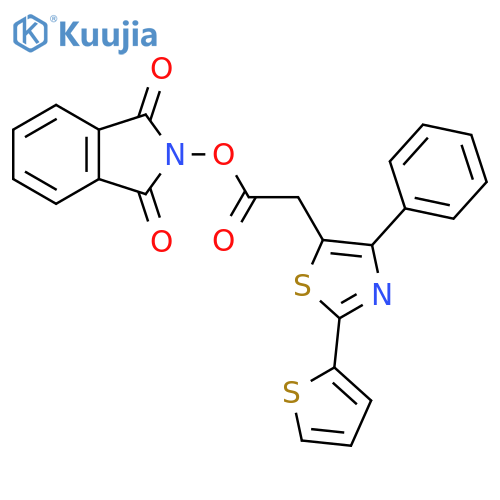 1,3-dioxo-2,3-dihydro-1H-isoindol-2-yl 2-[4-phenyl-2-(thiophen-2-yl)-1,3-thiazol-5-yl]acetate structure