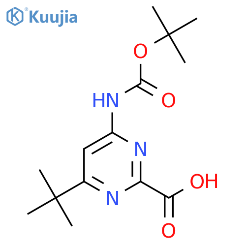 4-{[(Tert-butoxy)carbonyl]amino}-6-tert-butylpyrimidine-2-carboxylic acid structure