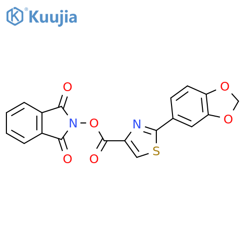 1,3-dioxo-2,3-dihydro-1H-isoindol-2-yl 2-(1,3-dioxaindan-5-yl)-1,3-thiazole-4-carboxylate structure