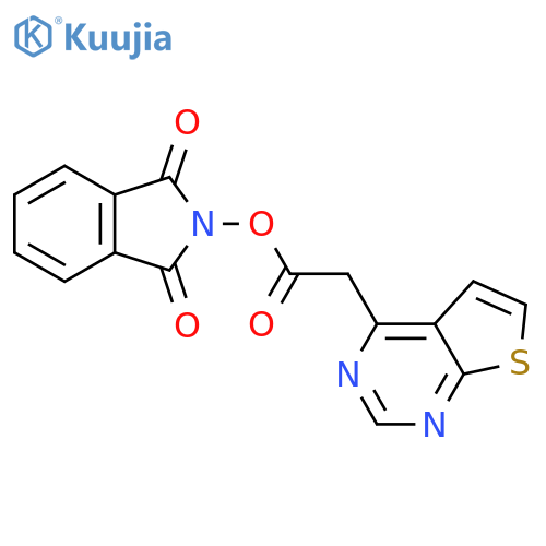 1,3-dioxo-2,3-dihydro-1H-isoindol-2-yl 2-{thieno[2,3-d]pyrimidin-4-yl}acetate structure