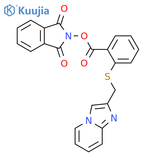 1,3-dioxo-2,3-dihydro-1H-isoindol-2-yl 2-[({imidazo[1,2-a]pyridin-2-yl}methyl)sulfanyl]benzoate structure