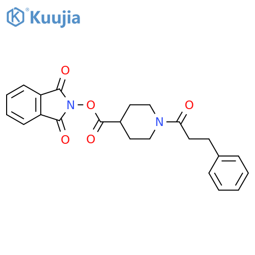 1,3-dioxo-2,3-dihydro-1H-isoindol-2-yl 1-(3-phenylpropanoyl)piperidine-4-carboxylate structure