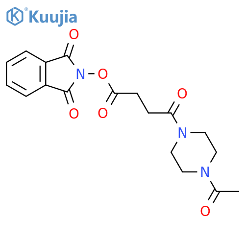 1,3-dioxo-2,3-dihydro-1H-isoindol-2-yl 4-(4-acetylpiperazin-1-yl)-4-oxobutanoate structure