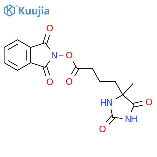 1,3-dioxo-2,3-dihydro-1H-isoindol-2-yl 4-(4-methyl-2,5-dioxoimidazolidin-4-yl)butanoate structure