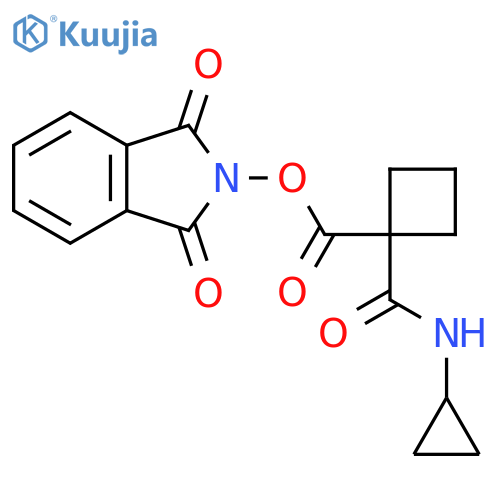 1,3-dioxo-2,3-dihydro-1H-isoindol-2-yl 1-(cyclopropylcarbamoyl)cyclobutane-1-carboxylate structure