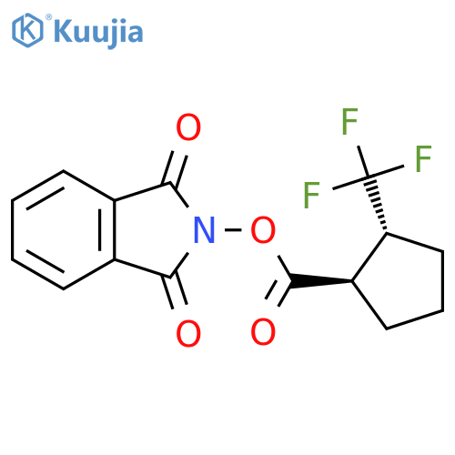 rac-1,3-dioxo-2,3-dihydro-1H-isoindol-2-yl (1R,2R)-2-(trifluoromethyl)cyclopentane-1-carboxylate structure
