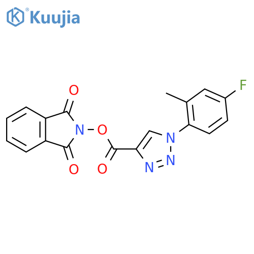1,3-dioxo-2,3-dihydro-1H-isoindol-2-yl 1-(4-fluoro-2-methylphenyl)-1H-1,2,3-triazole-4-carboxylate structure
