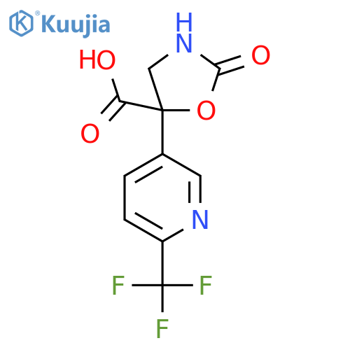 2-Oxo-5-[6-(trifluoromethyl)pyridin-3-yl]-1,3-oxazolidine-5-carboxylic acid structure