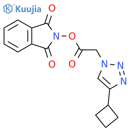 1,3-dioxo-2,3-dihydro-1H-isoindol-2-yl 2-(4-cyclobutyl-1H-1,2,3-triazol-1-yl)acetate structure