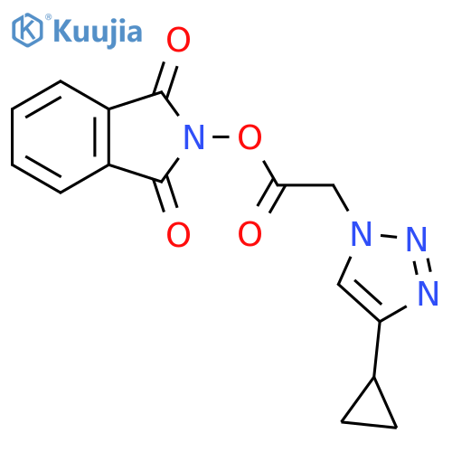 1,3-dioxo-2,3-dihydro-1H-isoindol-2-yl 2-(4-cyclopropyl-1H-1,2,3-triazol-1-yl)acetate structure