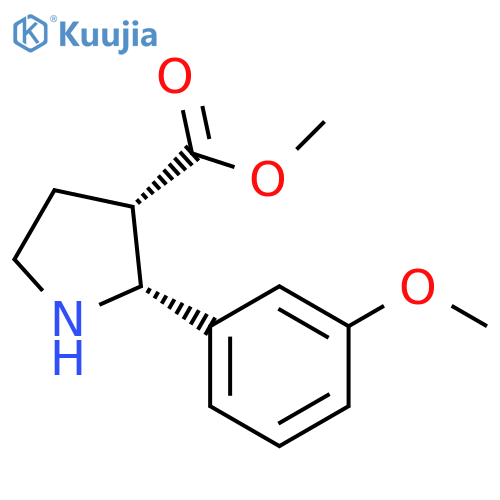 3-Pyrrolidinecarboxylic acid, 2-(3-methoxyphenyl)-, methyl ester, (2R,3S)-rel- structure