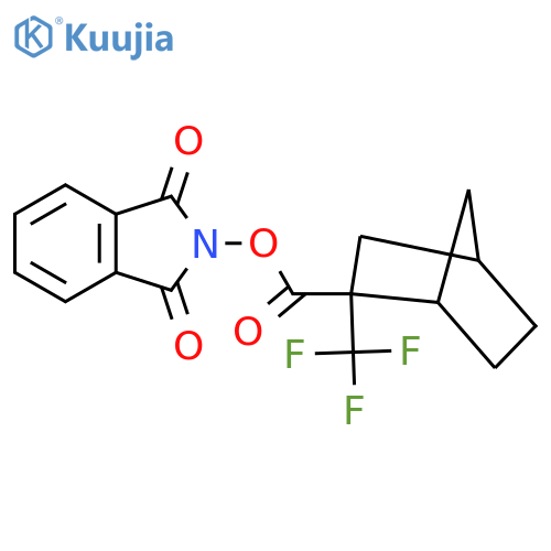 1,3-dioxo-2,3-dihydro-1H-isoindol-2-yl 2-(trifluoromethyl)bicyclo[2.2.1]heptane-2-carboxylate structure