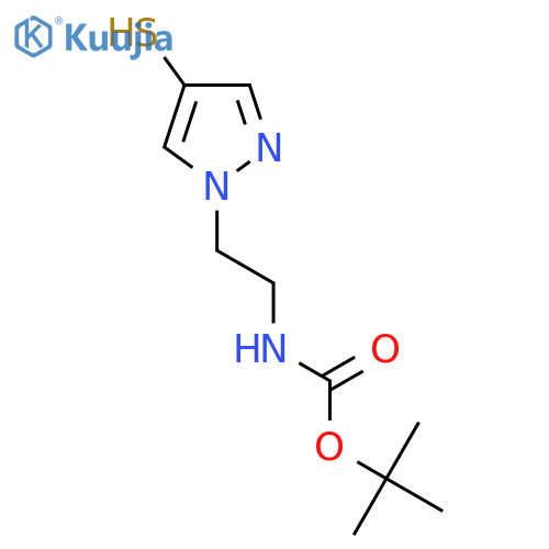 Tert-butyl N-[2-(4-sulfanylpyrazol-1-yl)ethyl]carbamate structure