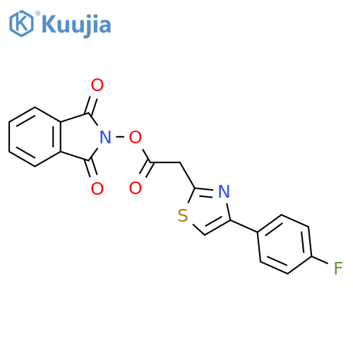 1,3-dioxo-2,3-dihydro-1H-isoindol-2-yl 2-[4-(4-fluorophenyl)-1,3-thiazol-2-yl]acetate structure