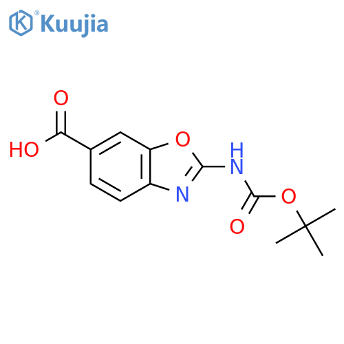 2-{[(Tert-butoxy)carbonyl]amino}-1,3-benzoxazole-6-carboxylic acid structure