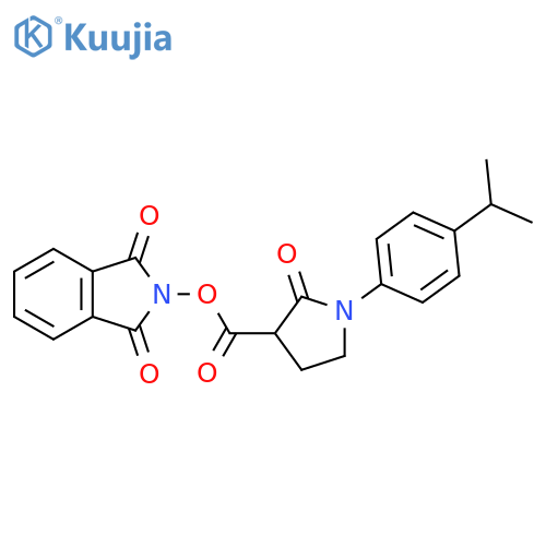 1,3-dioxo-2,3-dihydro-1H-isoindol-2-yl 2-oxo-1-[4-(propan-2-yl)phenyl]pyrrolidine-3-carboxylate structure