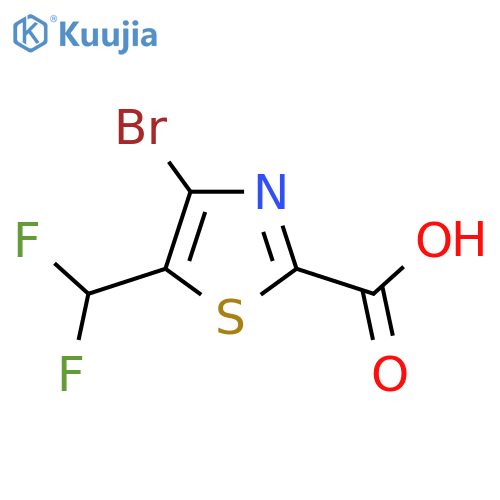 4-Bromo-5-(difluoromethyl)-1,3-thiazole-2-carboxylic acid structure