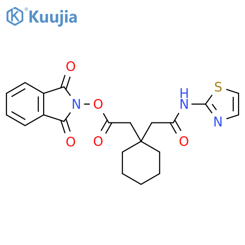 1,3-dioxo-2,3-dihydro-1H-isoindol-2-yl 2-(1-{[(1,3-thiazol-2-yl)carbamoyl]methyl}cyclohexyl)acetate structure
