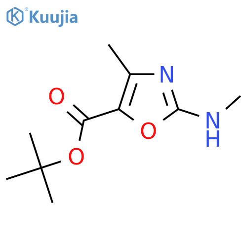 Tert-butyl 4-methyl-2-(methylamino)-1,3-oxazole-5-carboxylate structure