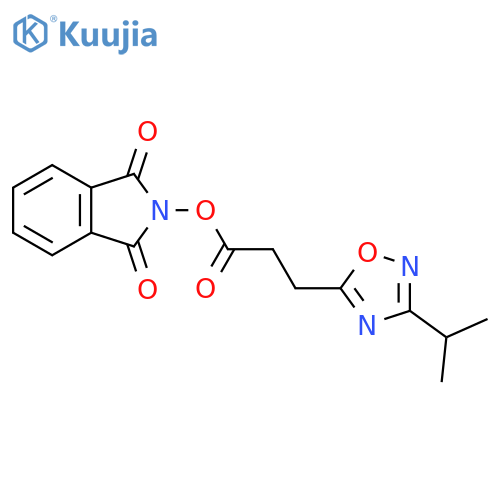 1,3-dioxo-2,3-dihydro-1H-isoindol-2-yl 3-[3-(propan-2-yl)-1,2,4-oxadiazol-5-yl]propanoate structure