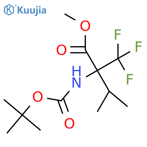 Methyl 2-{[(tert-butoxy)carbonyl]amino}-3-methyl-2-(trifluoromethyl)butanoate structure