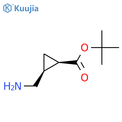 rac-tert-butyl (1R,2S)-2-(aminomethyl)cyclopropane-1-carboxylate structure