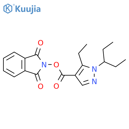 1,3-dioxo-2,3-dihydro-1H-isoindol-2-yl 5-ethyl-1-(pentan-3-yl)-1H-pyrazole-4-carboxylate structure