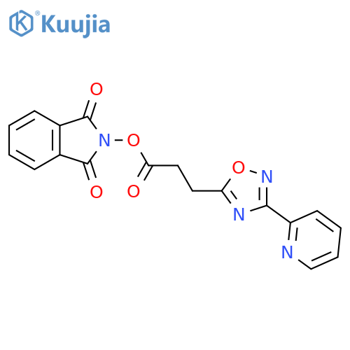 1,3-dioxo-2,3-dihydro-1H-isoindol-2-yl 3-[3-(pyridin-2-yl)-1,2,4-oxadiazol-5-yl]propanoate structure