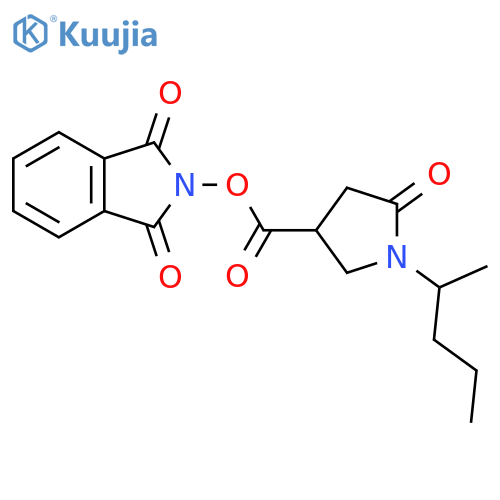 1,3-dioxo-2,3-dihydro-1H-isoindol-2-yl 5-oxo-1-(pentan-2-yl)pyrrolidine-3-carboxylate structure