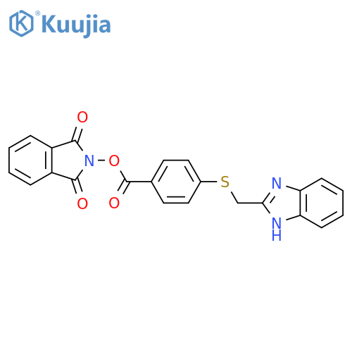 1,3-dioxo-2,3-dihydro-1H-isoindol-2-yl 4-{[(1H-1,3-benzodiazol-2-yl)methyl]sulfanyl}benzoate structure