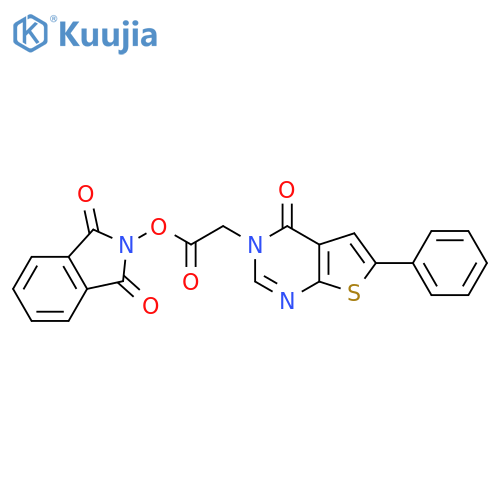 1,3-dioxo-2,3-dihydro-1H-isoindol-2-yl 2-{4-oxo-6-phenyl-3H,4H-thieno[2,3-d]pyrimidin-3-yl}acetate structure