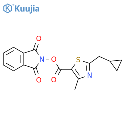 1,3-dioxo-2,3-dihydro-1H-isoindol-2-yl 2-(cyclopropylmethyl)-4-methyl-1,3-thiazole-5-carboxylate structure