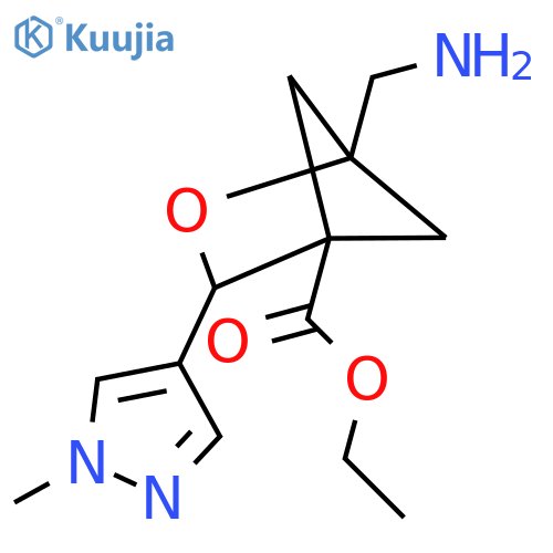 Ethyl 1-(aminomethyl)-3-(1-methylpyrazol-4-yl)-2-oxabicyclo[2.1.1]hexane-4-carboxylate structure