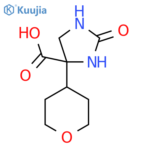 4-(Oxan-4-yl)-2-oxoimidazolidine-4-carboxylic acid structure