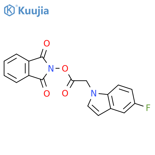 1,3-dioxo-2,3-dihydro-1H-isoindol-2-yl 2-(5-fluoro-1H-indol-1-yl)acetate structure
