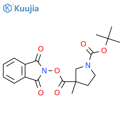 1-tert-butyl 3-(1,3-dioxo-2,3-dihydro-1H-isoindol-2-yl) 3-methylpyrrolidine-1,3-dicarboxylate structure