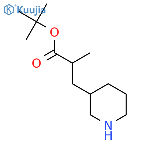 Tert-butyl 2-methyl-3-piperidin-3-ylpropanoate structure