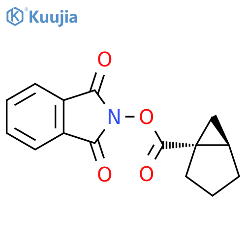 rac-1,3-dioxo-2,3-dihydro-1H-isoindol-2-yl (1R,5R)-bicyclo[3.1.0]hexane-1-carboxylate structure