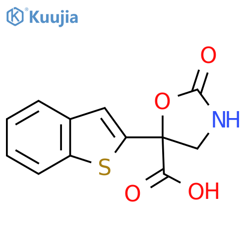 5-(1-Benzothiophen-2-yl)-2-oxo-1,3-oxazolidine-5-carboxylic acid structure