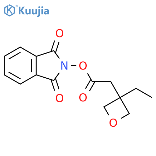 1,3-dioxo-2,3-dihydro-1H-isoindol-2-yl 2-(3-ethyloxetan-3-yl)acetate structure