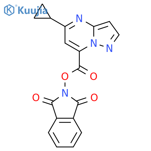 1,3-dioxo-2,3-dihydro-1H-isoindol-2-yl 5-cyclopropylpyrazolo[1,5-a]pyrimidine-7-carboxylate structure
