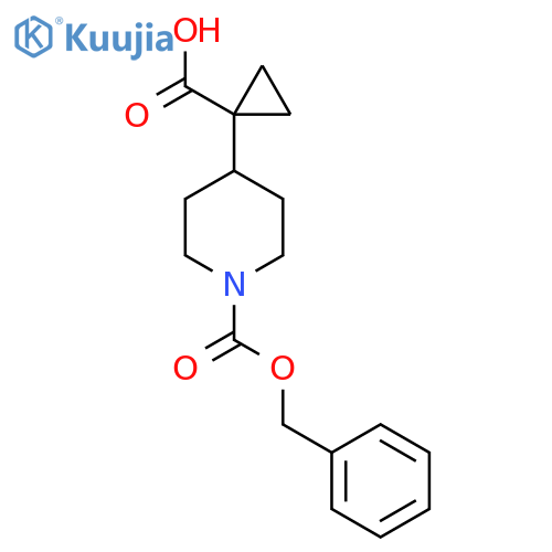 1-(1-Phenylmethoxycarbonylpiperidin-4-yl)cyclopropane-1-carboxylic acid structure