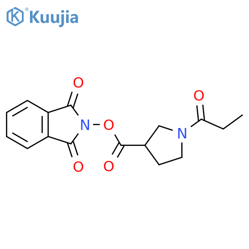 1,3-dioxo-2,3-dihydro-1H-isoindol-2-yl 1-propanoylpyrrolidine-3-carboxylate structure