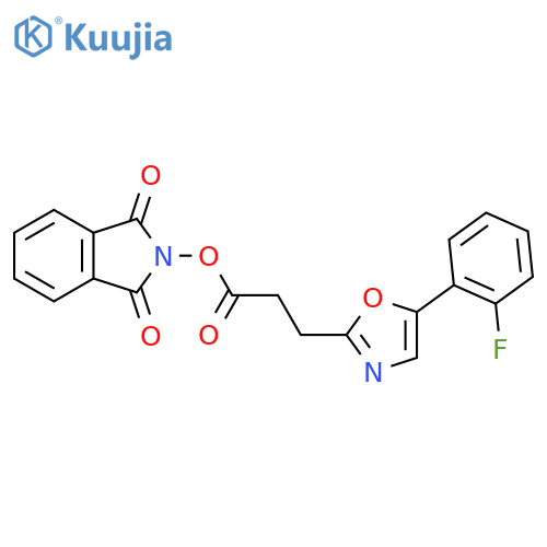 1,3-dioxo-2,3-dihydro-1H-isoindol-2-yl 3-[5-(2-fluorophenyl)-1,3-oxazol-2-yl]propanoate structure