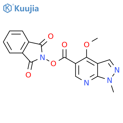 1,3-dioxo-2,3-dihydro-1H-isoindol-2-yl 4-methoxy-1-methyl-1H-pyrazolo[3,4-b]pyridine-5-carboxylate structure