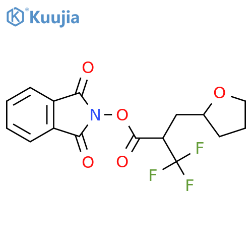 1,3-dioxo-2,3-dihydro-1H-isoindol-2-yl 3,3,3-trifluoro-2-[(oxolan-2-yl)methyl]propanoate structure