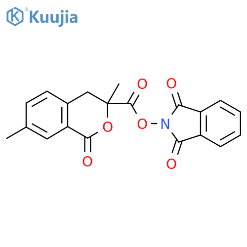 1,3-dioxo-2,3-dihydro-1H-isoindol-2-yl 3,7-dimethyl-1-oxo-3,4-dihydro-1H-2-benzopyran-3-carboxylate structure
