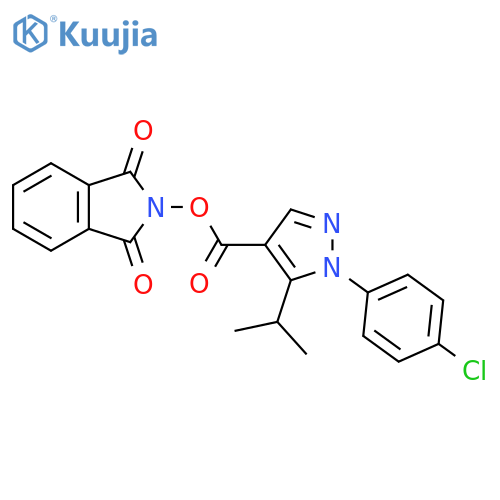 1,3-dioxo-2,3-dihydro-1H-isoindol-2-yl 1-(4-chlorophenyl)-5-(propan-2-yl)-1H-pyrazole-4-carboxylate structure