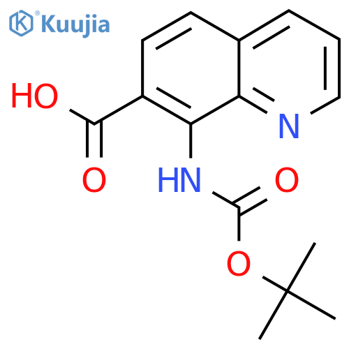 8-{(tert-butoxy)carbonylamino}quinoline-7-carboxylic acid structure