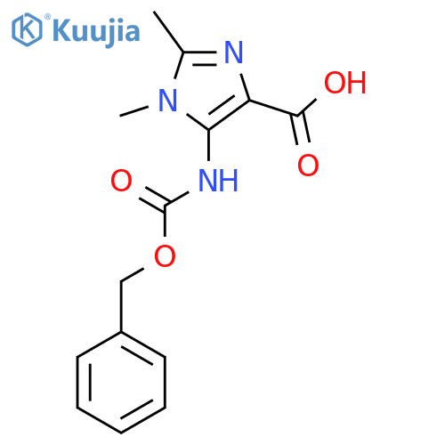 1,2-Dimethyl-5-(phenylmethoxycarbonylamino)imidazole-4-carboxylic acid structure